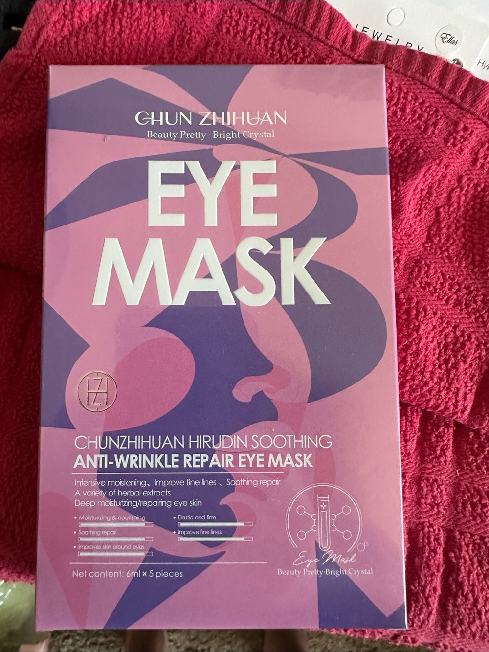 Source Unknown Pink and Purple Chunzhihuan Eye Mask